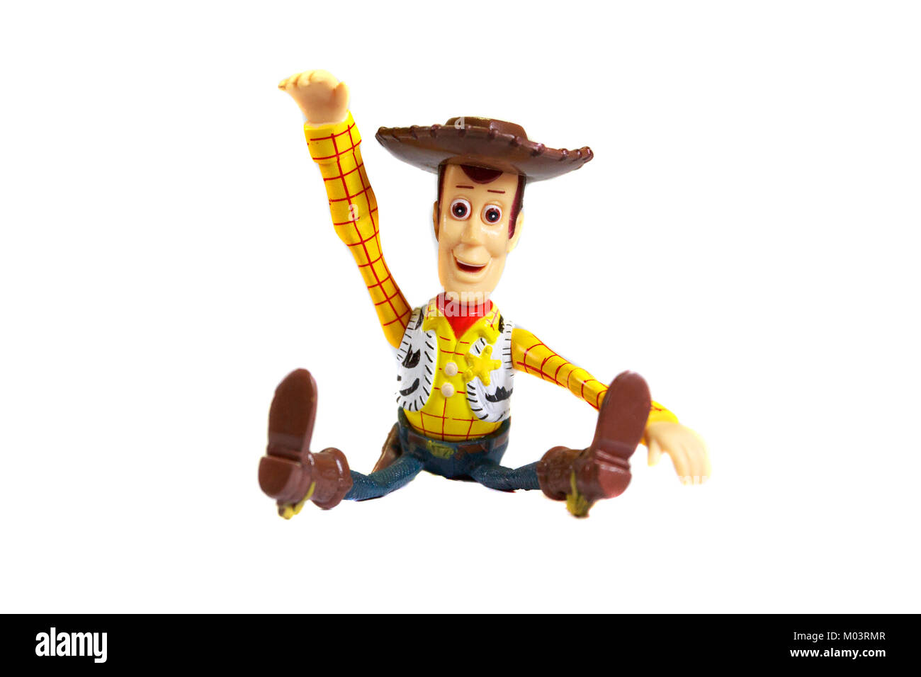 Studio Shot of Woody, a Disney Movie Character Extremely Popular Worldwide with Children. Stock Photo