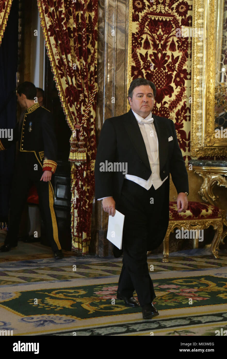 Madrid, Spain. 18th January, 2018. US Ambassador Duke Buchan the credentials in RoyalPalace of Madrid Thursday, Jan. 18, 2018. Credit: Gtres Información más Comuniación on line, S.L./Alamy Live News Stock Photo