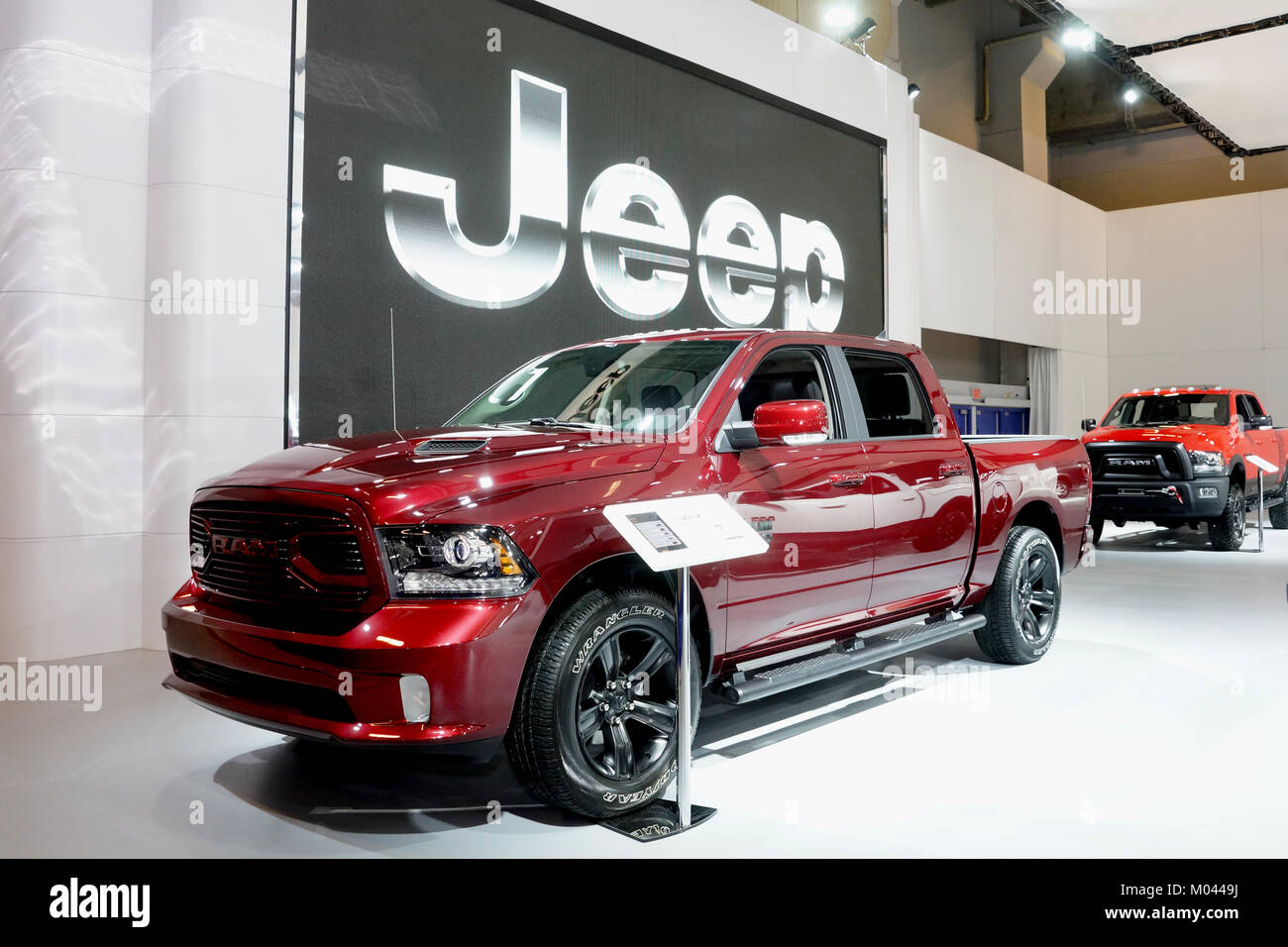 Montreal, Canada. 18th Jan, 2018. Dodge Ram pick-up truck at the Jeep/Dodge display at the Montreal Auto show.Credit:Mario Beauregrad/Alamy Live News Stock Photo