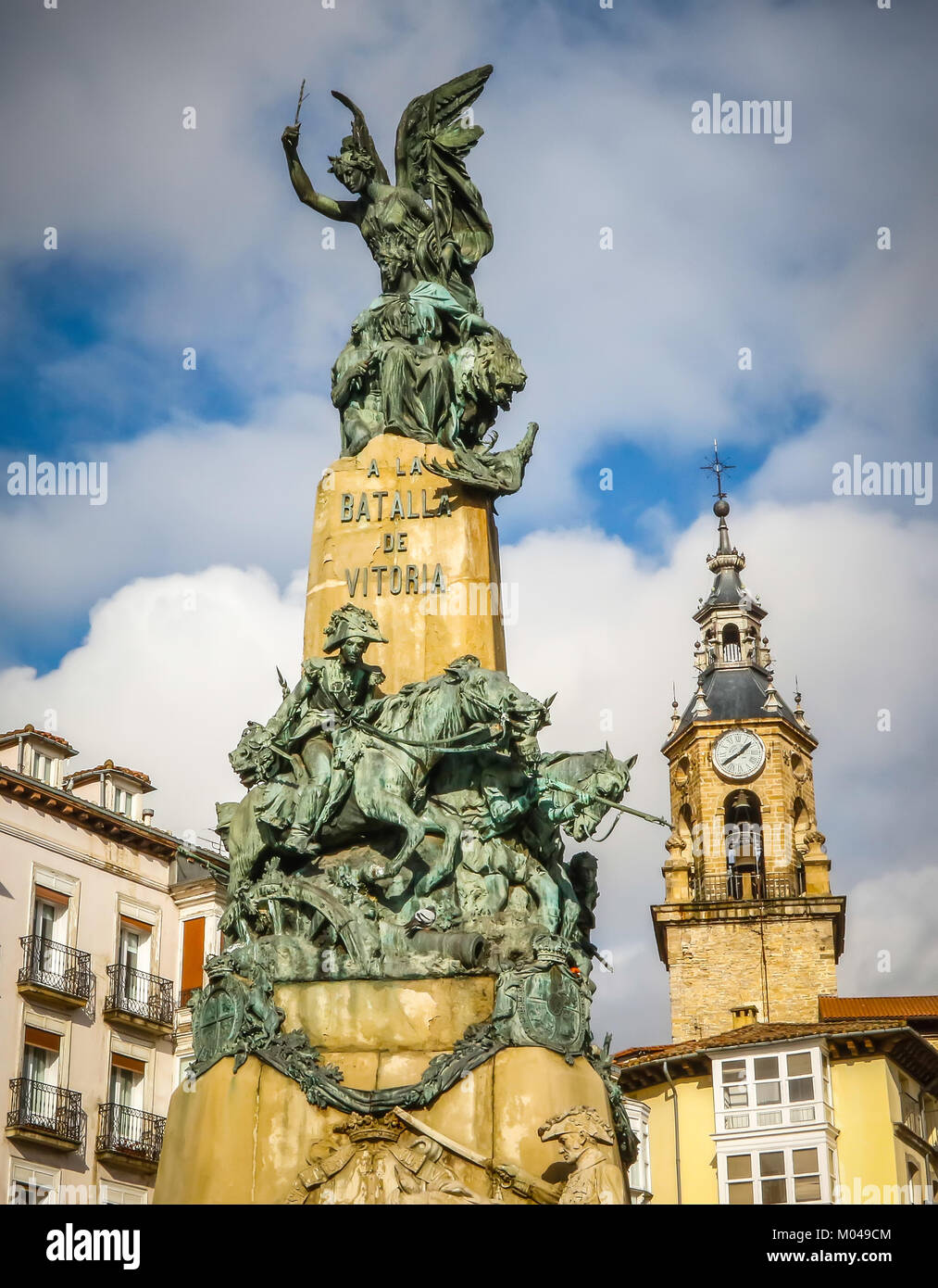 Vitoria, Spain - January 12, 2018: Virgen Blanca square in Vitoria. Vitoria-Gasteiz is the capital of the Autonomous Community of the Basque Country a Stock Photo