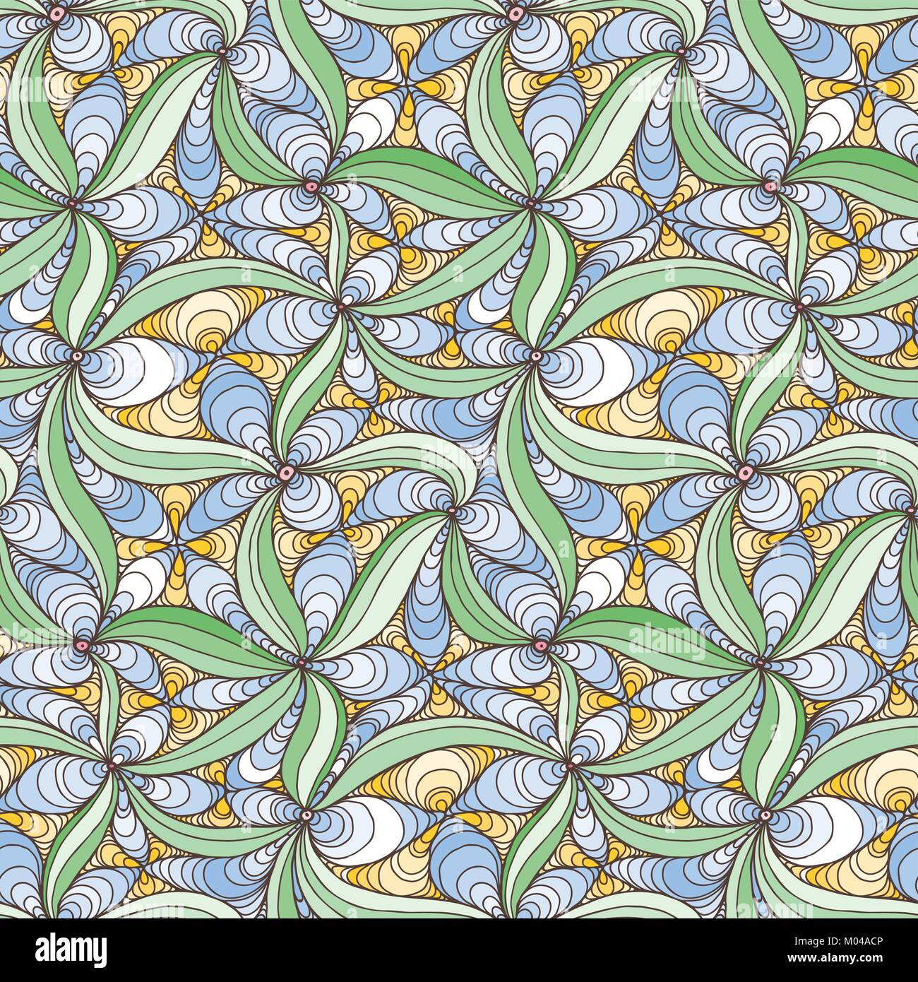 Vector doodle seamless pattern with ink brush or pen strokes. Abstract ...