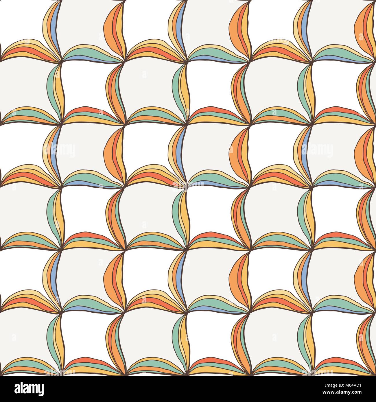 Vector doodle seamless pattern with ink brush or pen strokes. Abstract ...