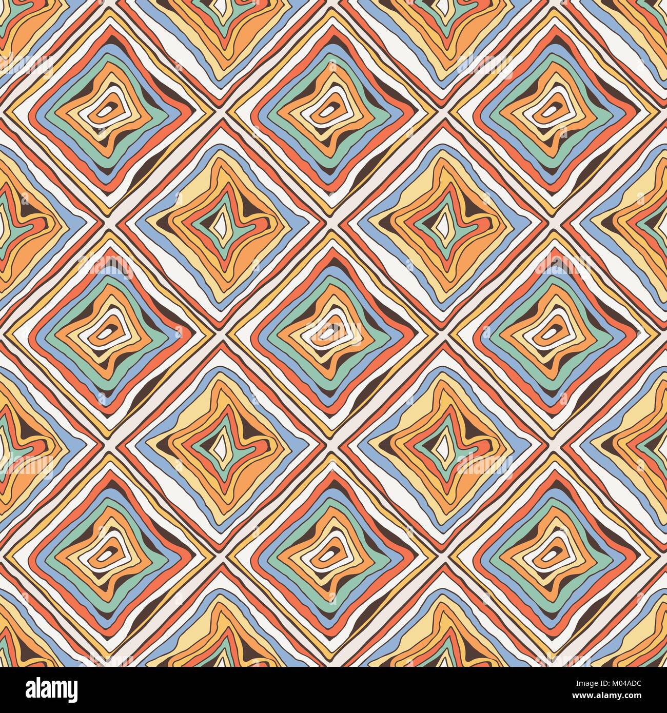 Vector doodle seamless pattern with ink brush or pen square strokes ...