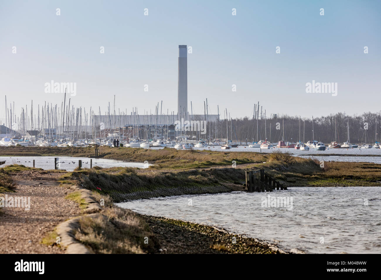 River Hamble, Fawley Power Station, Southampton, Hampshire Stock Photo