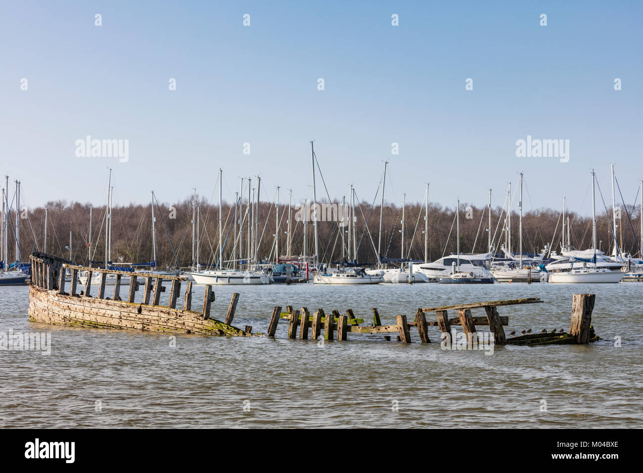 Wreck, River Hamble, Southampton, Hampshire Stock Photo