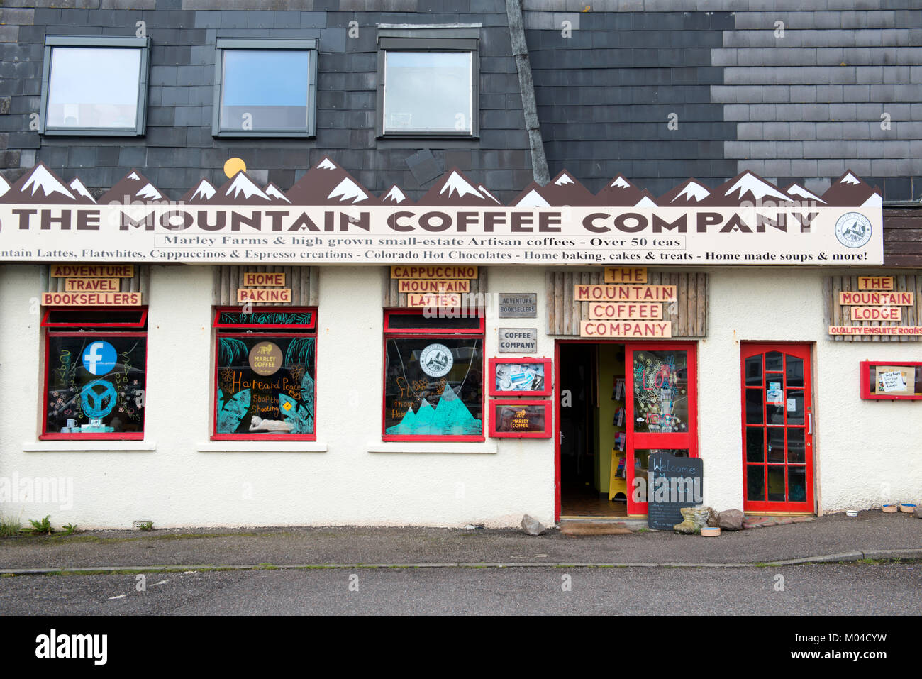 The Mountain Coffee Company coffee shop in Gairloch, Wester Ross, Scotland Stock Photo