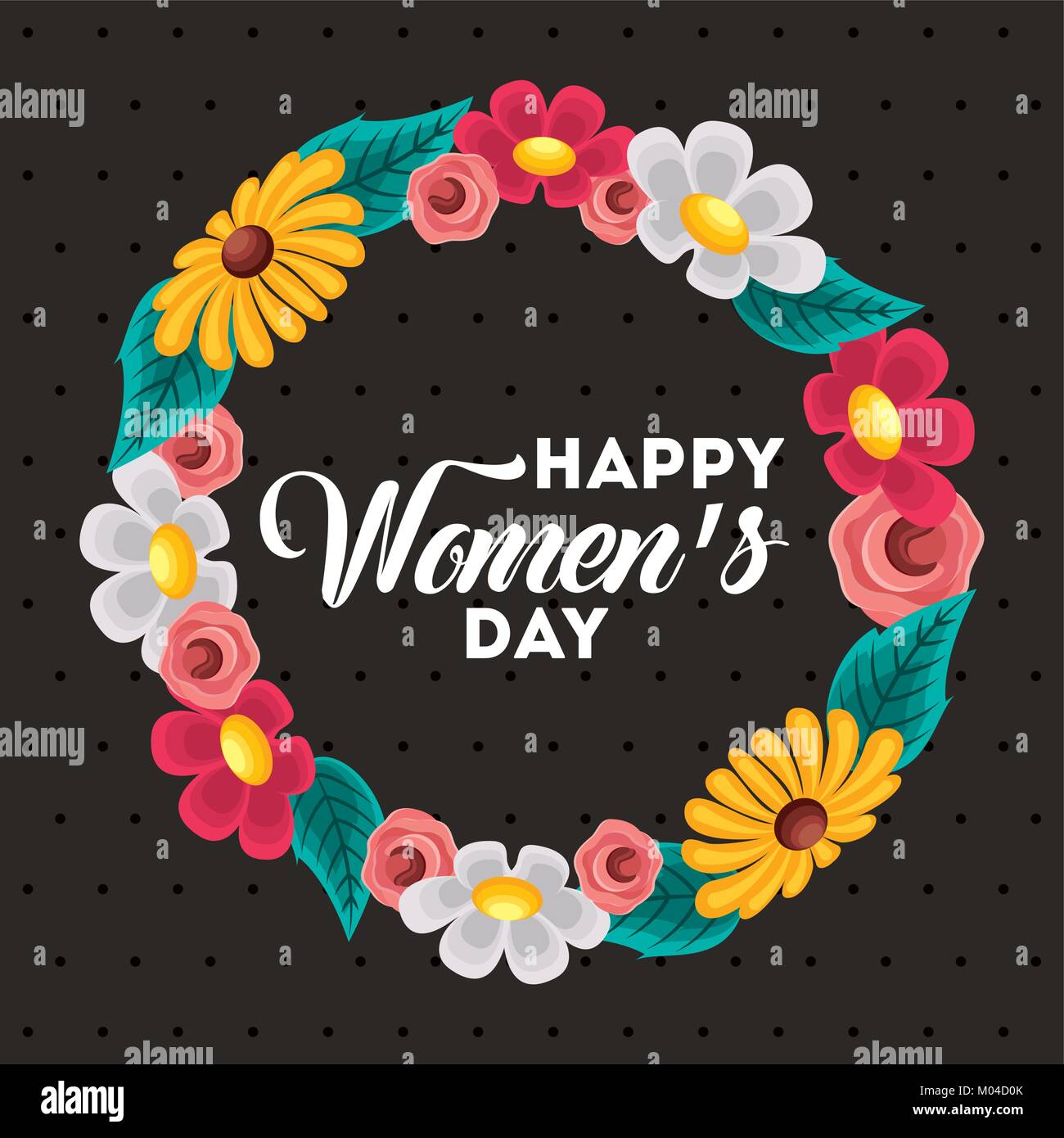 poster international happy womens day 8 march floral greeting card ...
