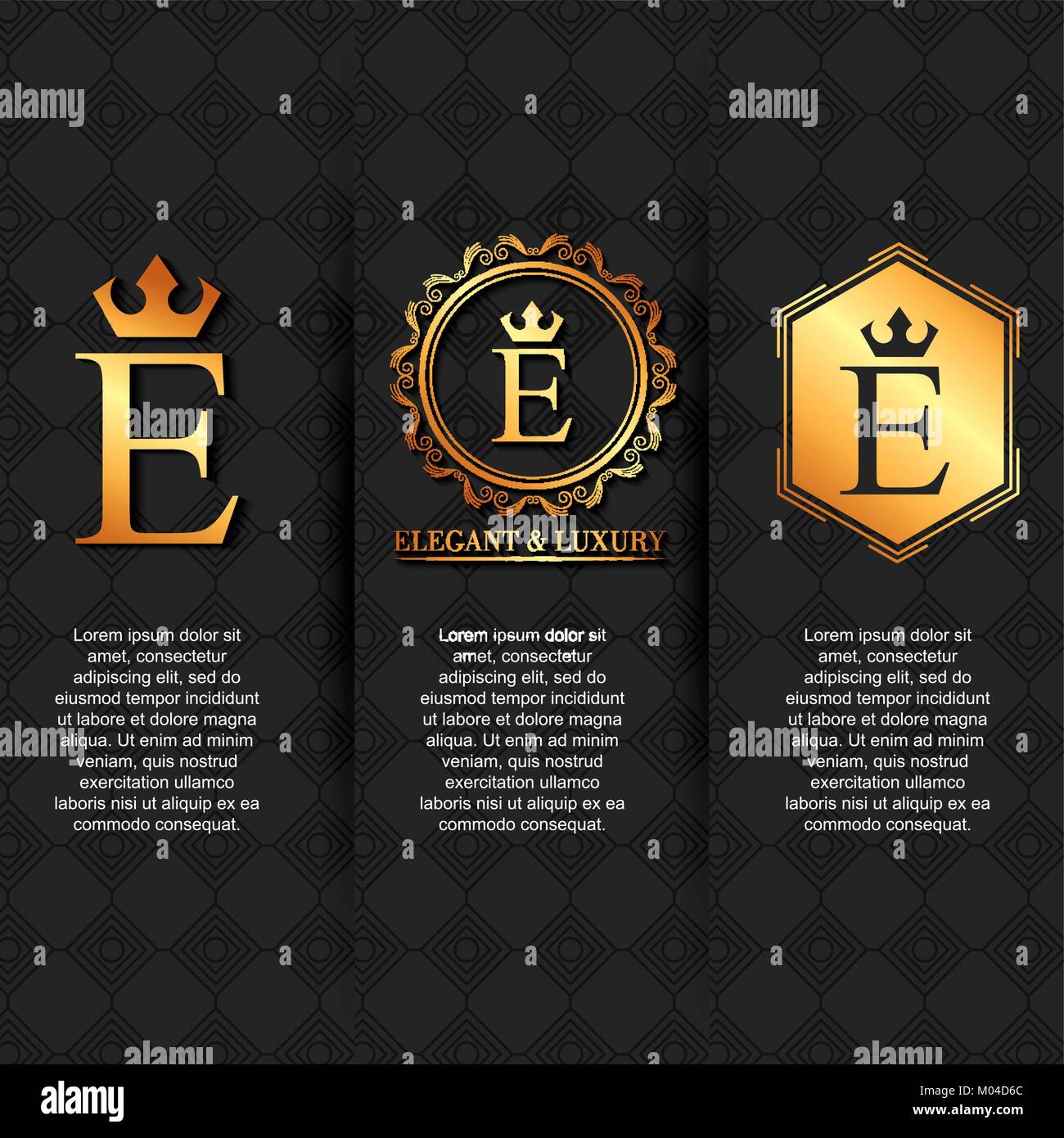 gold luxury elegant letter E calligraphic beautiful vintage emblem ...