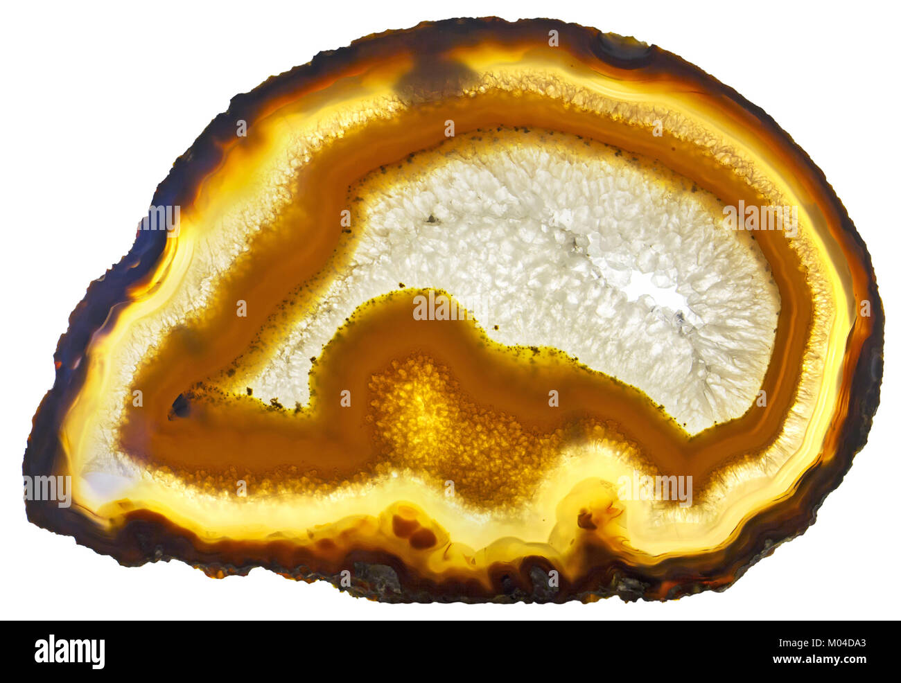 Agate Crystal cross section isolated on white background Stock Photo ...