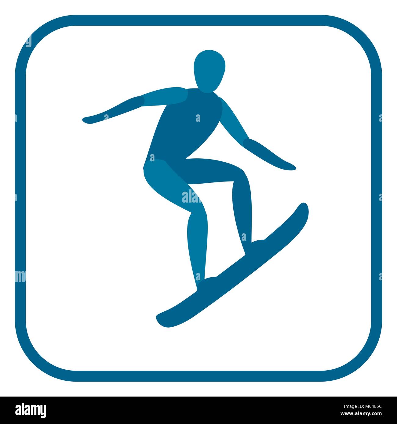 Snowboarding athlete emblem. Stock Vector