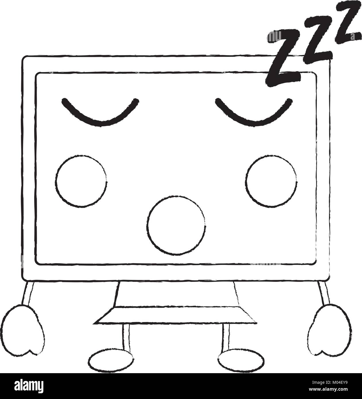 computer monitor sleep kawaii icon image Stock Vector Image & Art - Alamy