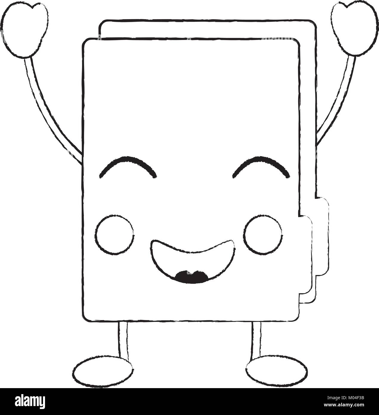 happy file folder kawaii icon image Stock Vector Image & Art - Alamy