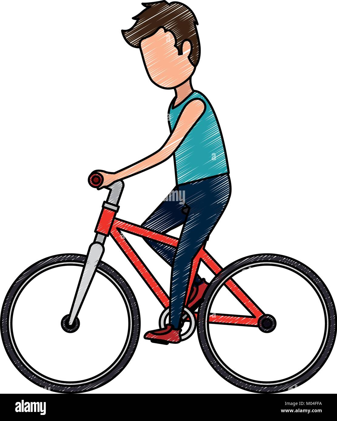Teenage boy bike Stock Vector Images - Alamy