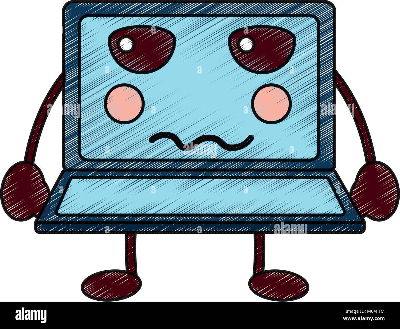 Chibi Computer Screen laptop computer kawaii character screen Stock Vector Image & Art - Alamy
