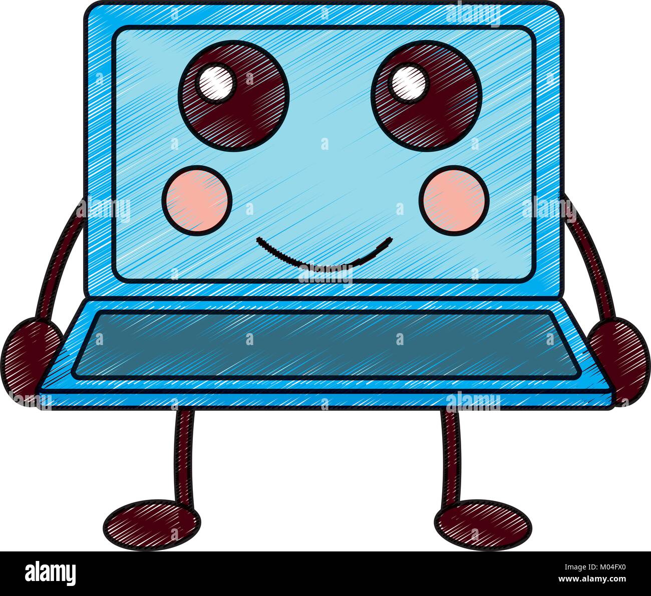 Chibi Computer Screen laptop computer kawaii character screen Stock Vector Image & Art - Alamy