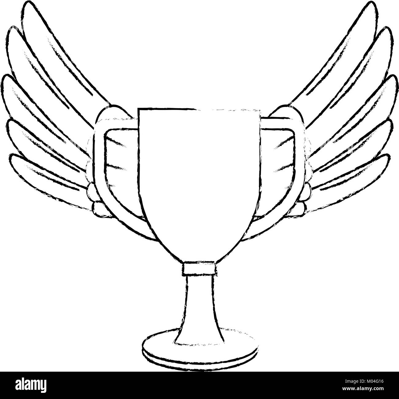 trophy cup with wings championship award vector illustration design Stock Vector
