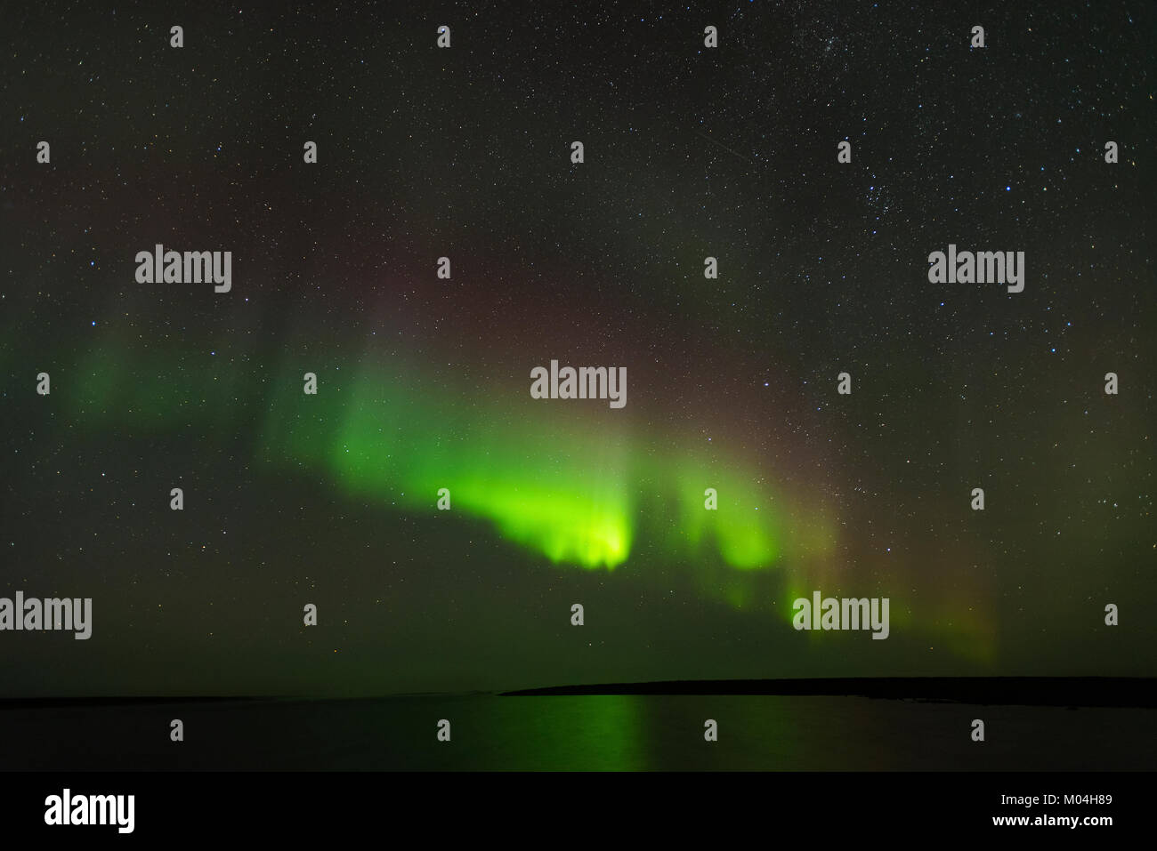 Northern lights, Aurora borealis. Ungava Bay, N.Quebec, Canada