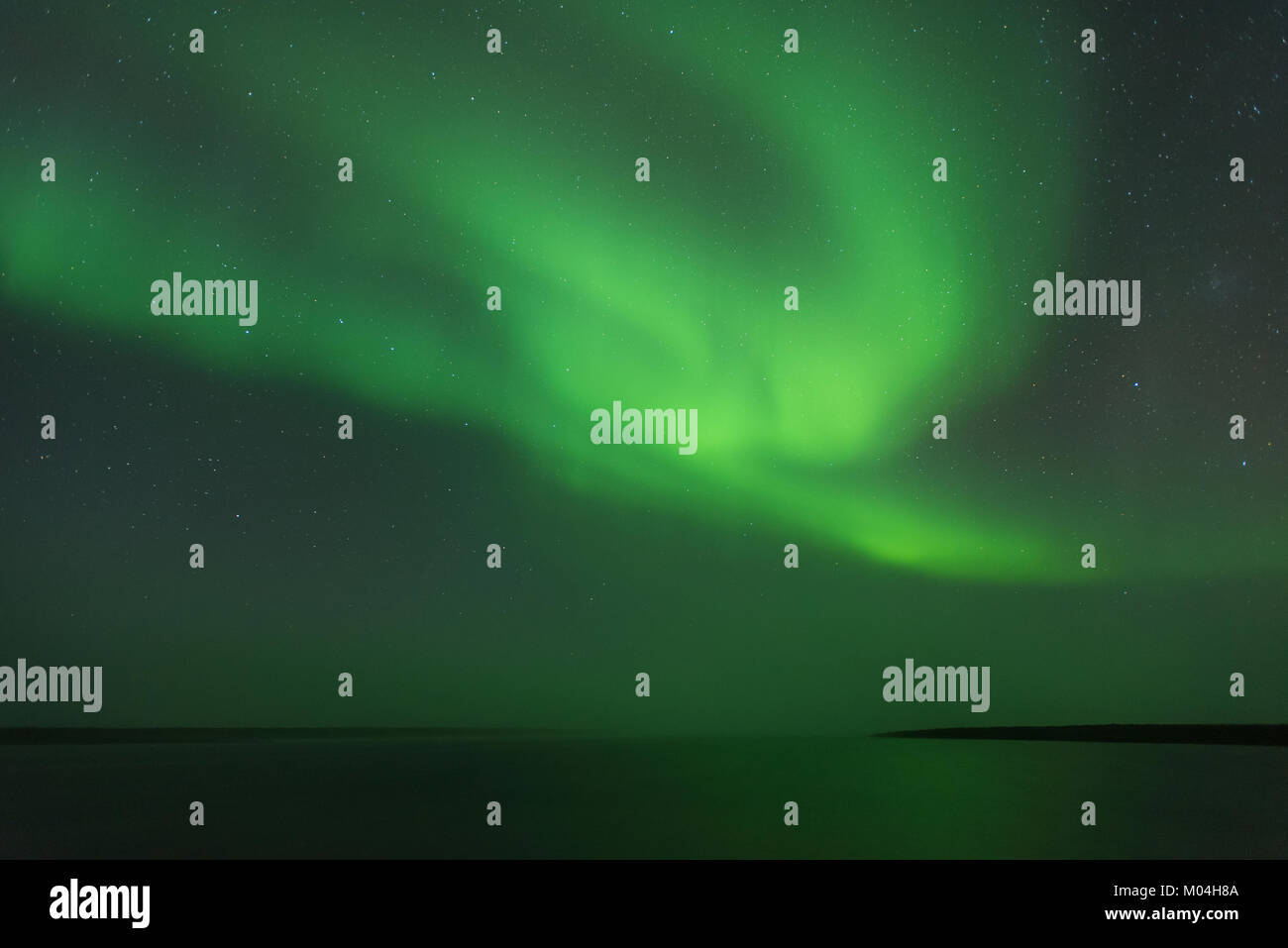 Northern lights, Aurora borealis. Ungava Bay, N.Quebec, Canada