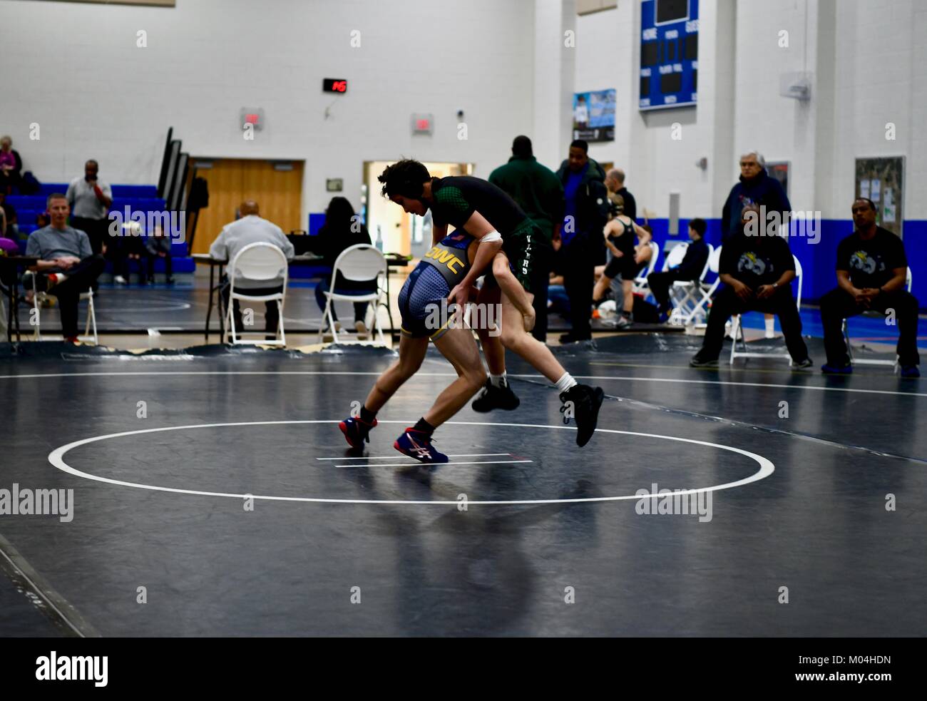 Youth Collegiate style wrestling match Stock Photo Alamy