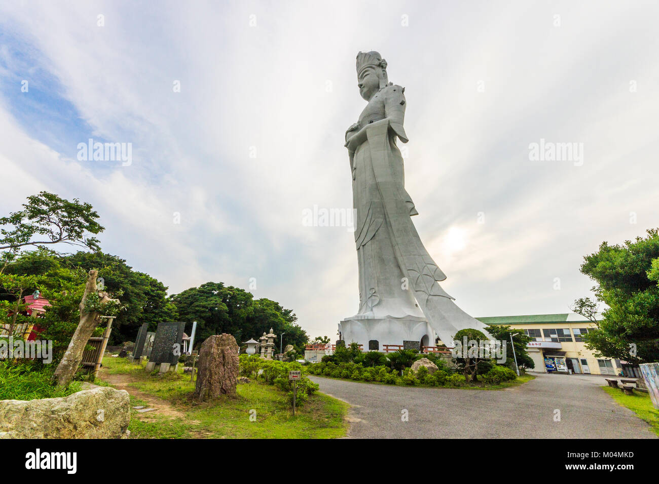 The Tokyo Bay Kannon (Tokyo Wan Kannon), a 56 m high statue representing Guanyin, the Buddhist Goddess of Mercy. Sanukimachi, Futtsu, Japan Stock Photo