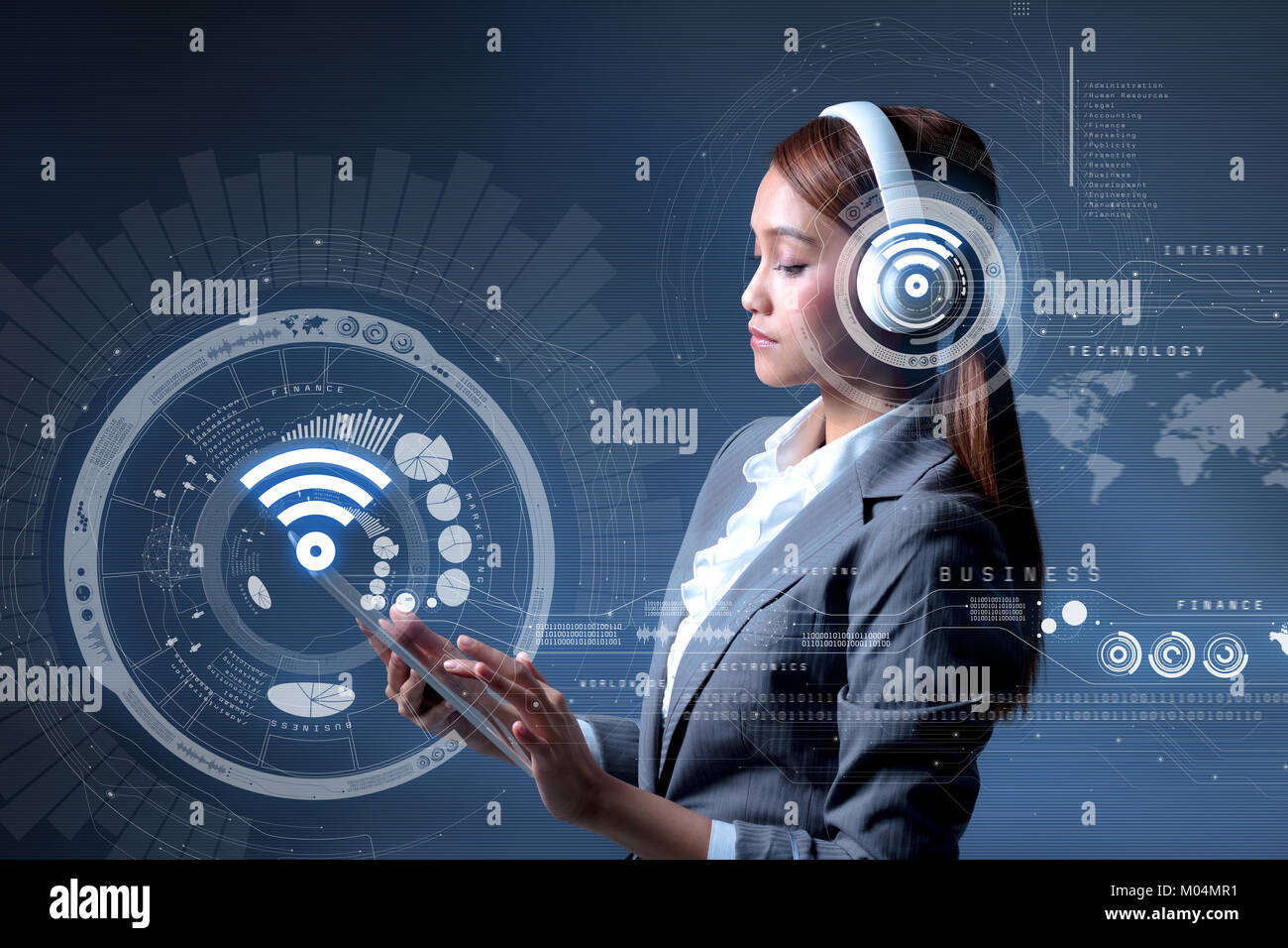 smart city and wireless communication network Stock Photo - Alamy