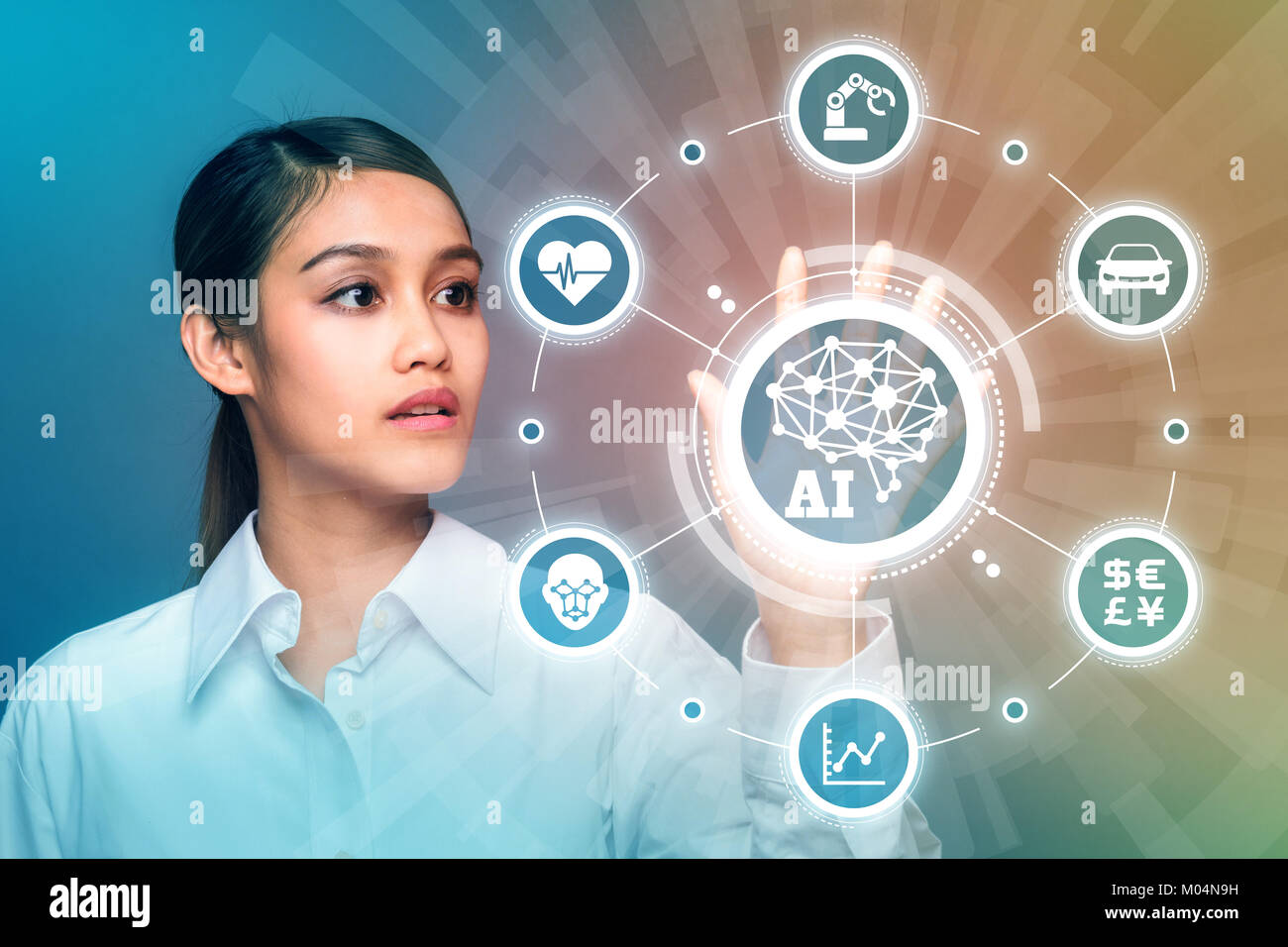 AI(Artificial Intelligence) concept. Stock Photo