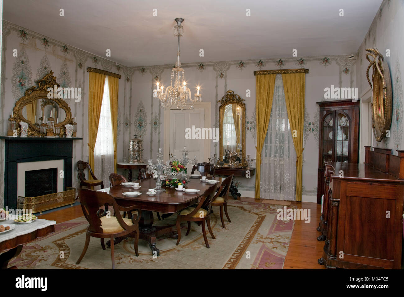 Dining room in the First White House of the Confederacy, Montgomery, Alabama Stock Photo