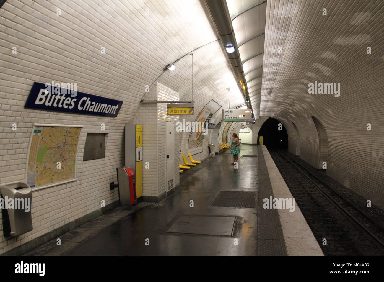 Buttes Chaumont metro station Stock Photo Alamy