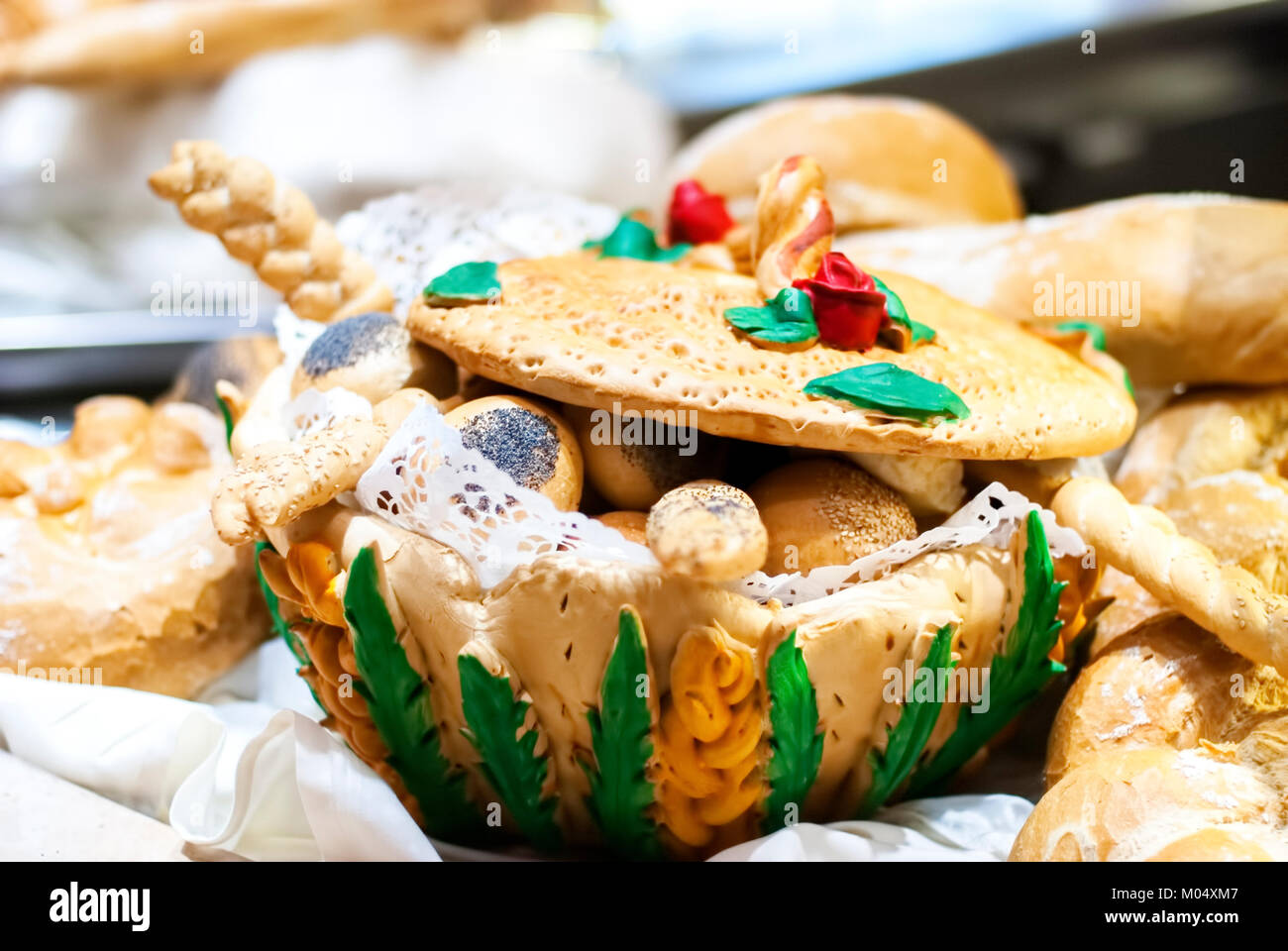 Bread box in the bakery Stock Photo Alamy