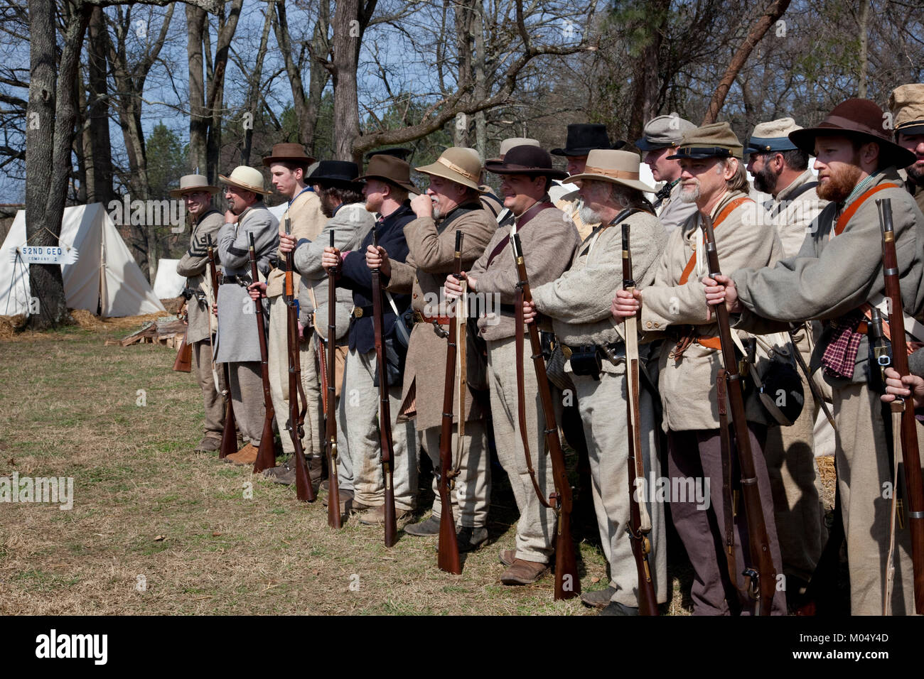 Reenactment of Civil War siege of April 1862, Bridgeport, Alabama Stock