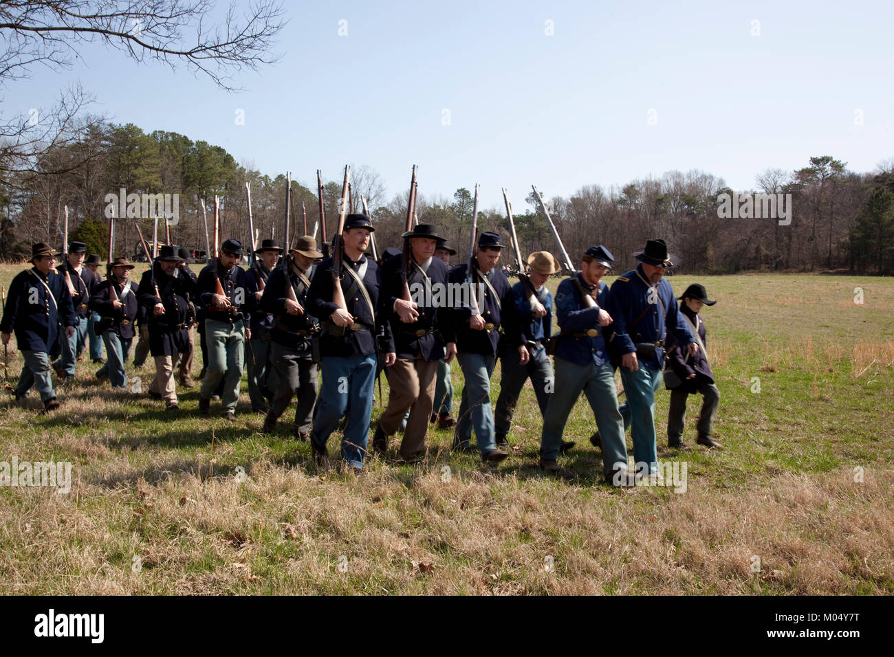 Reenactment of Civil War siege of April 1862, Bridgeport, Alabama Stock