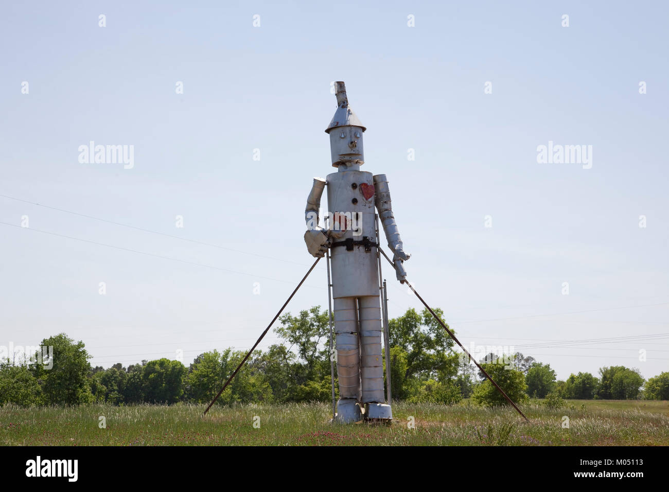 Tin Man of Oz in a Field Stock Photo