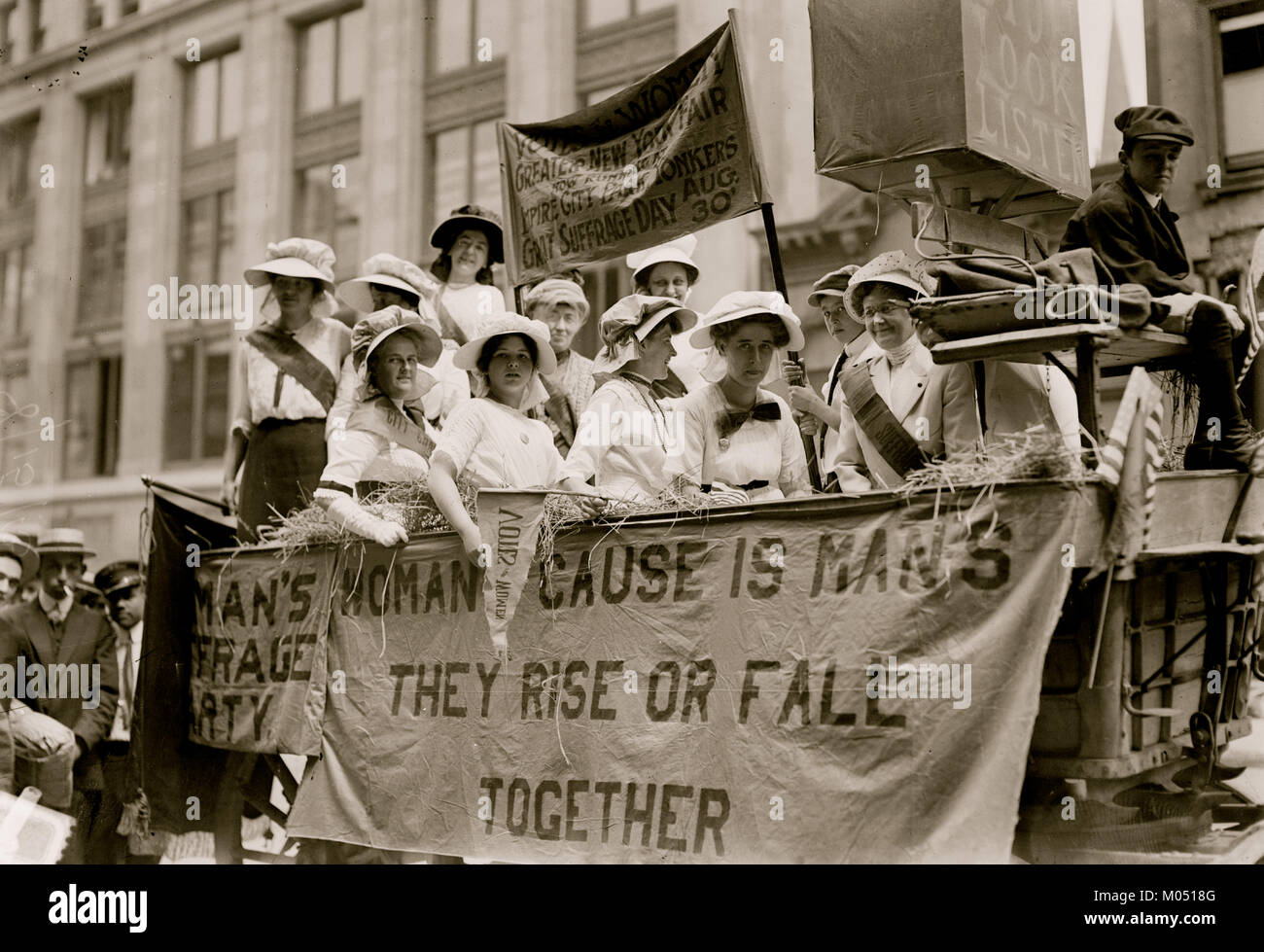 Suffrage Hay Wagon Stock Photo