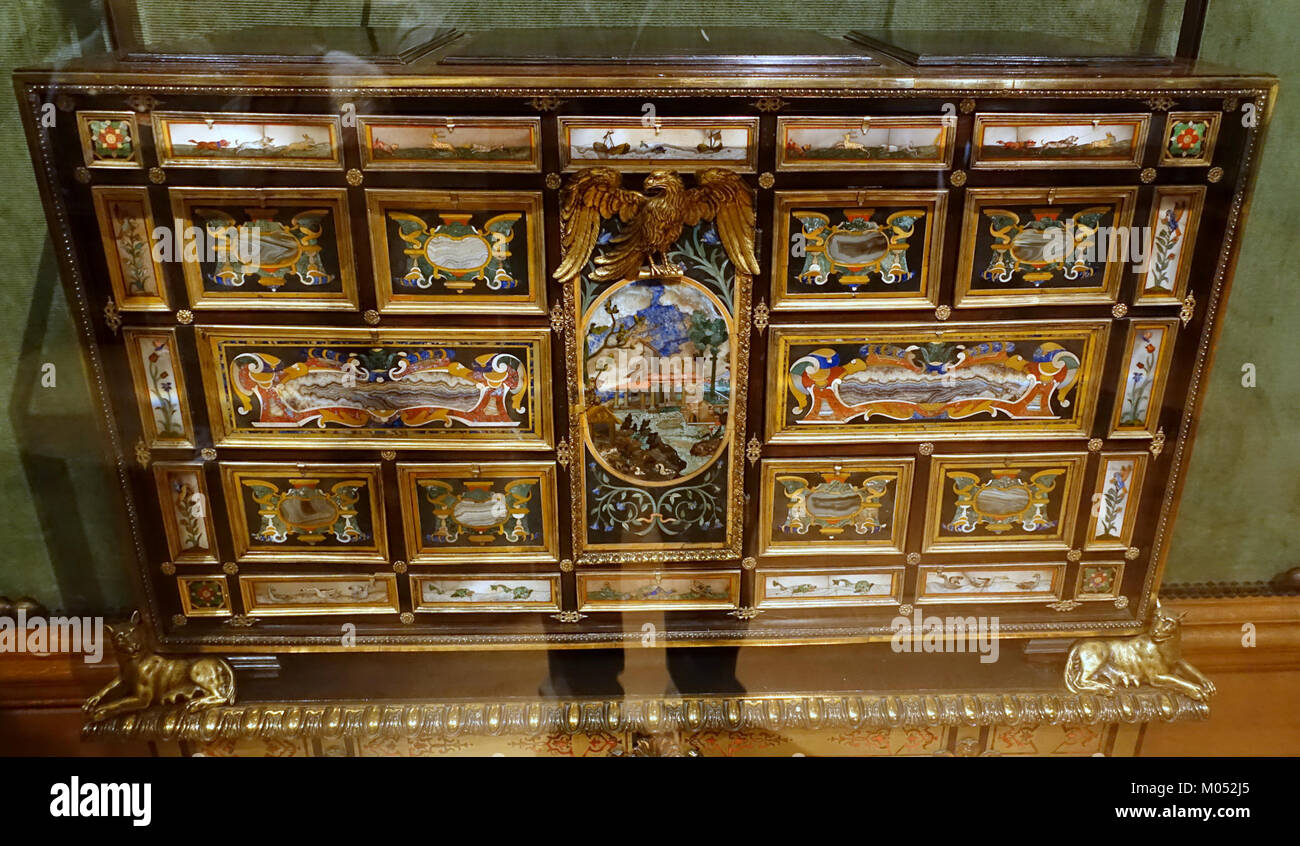 Cabinet - Old Master Drawings Cabinet, Chatsworth House - Derbyshire, England - DSC03253 Stock Photo