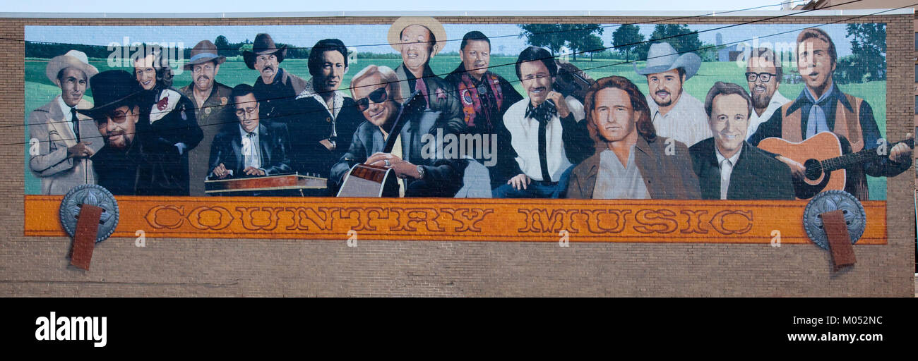 Country Music Singers Mural Stock Photo