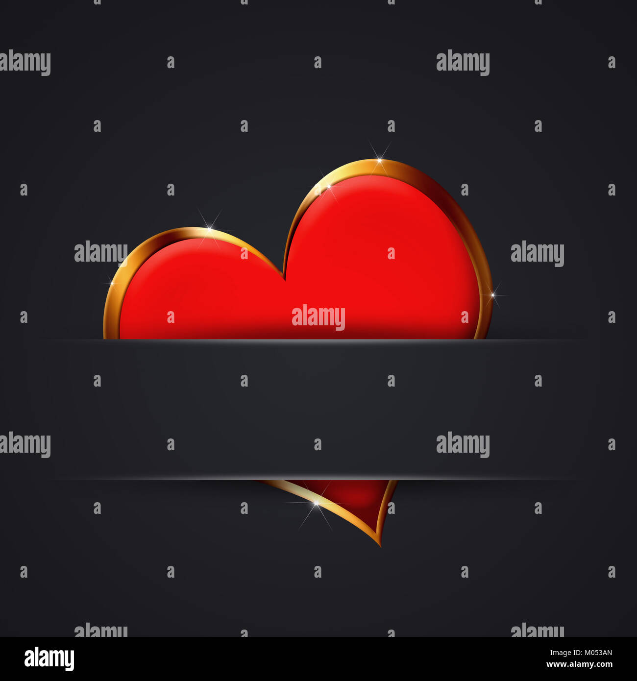 read heart valentine dark background for gift cards Stock Photo