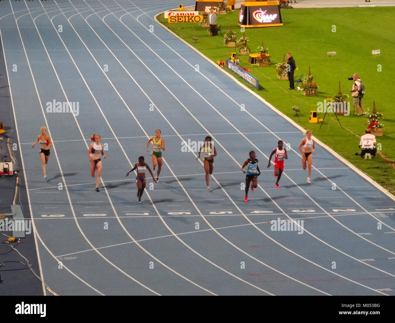 The 2016 IAAF World U20 Championships in Bydgoszcz featured a women’s 200m semi-final on July 22. This event was part of the global athletics competition for young athletes, showcasing international talent in track and field. Stock Photo