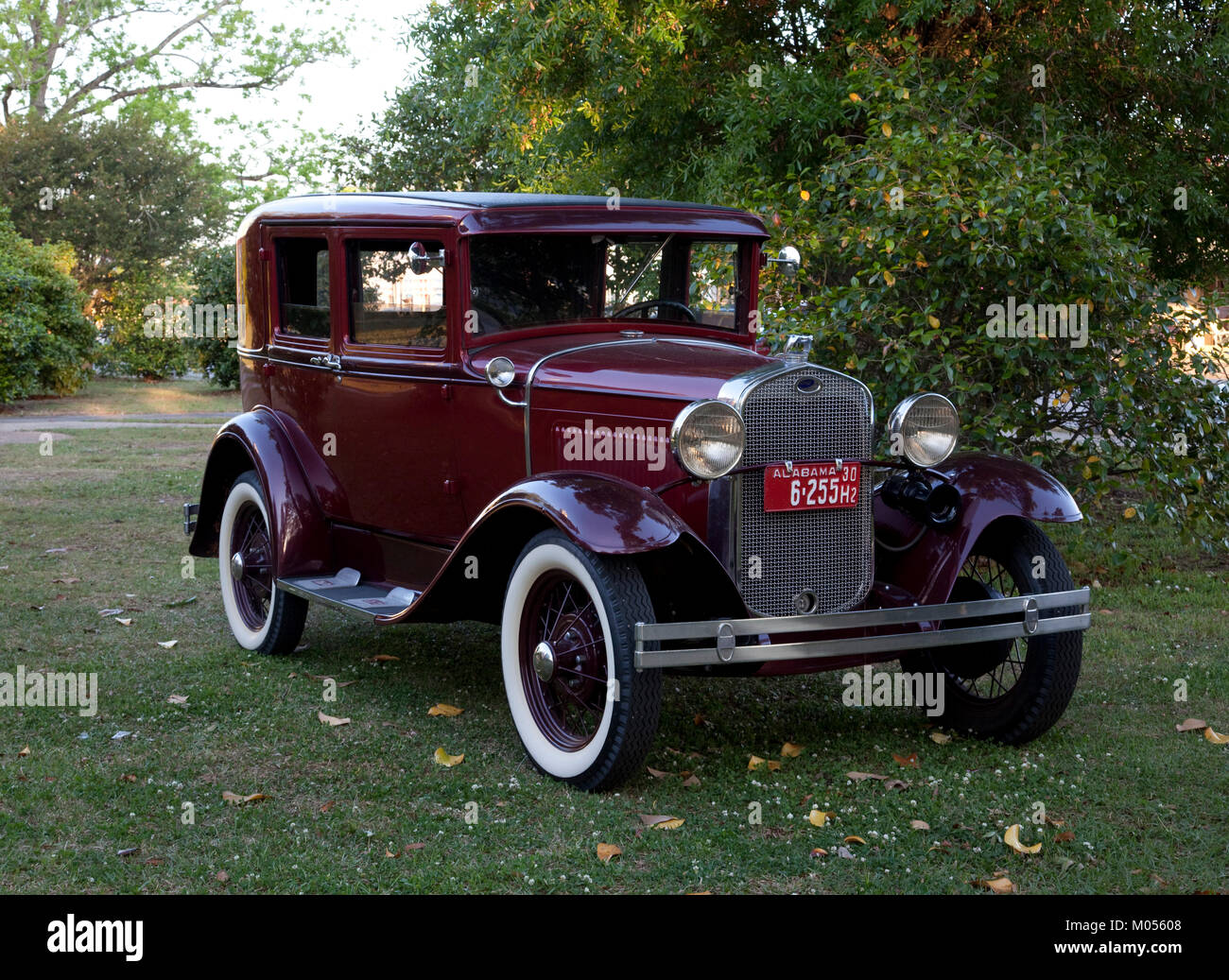 Antique Purple Automobile Stock Photo