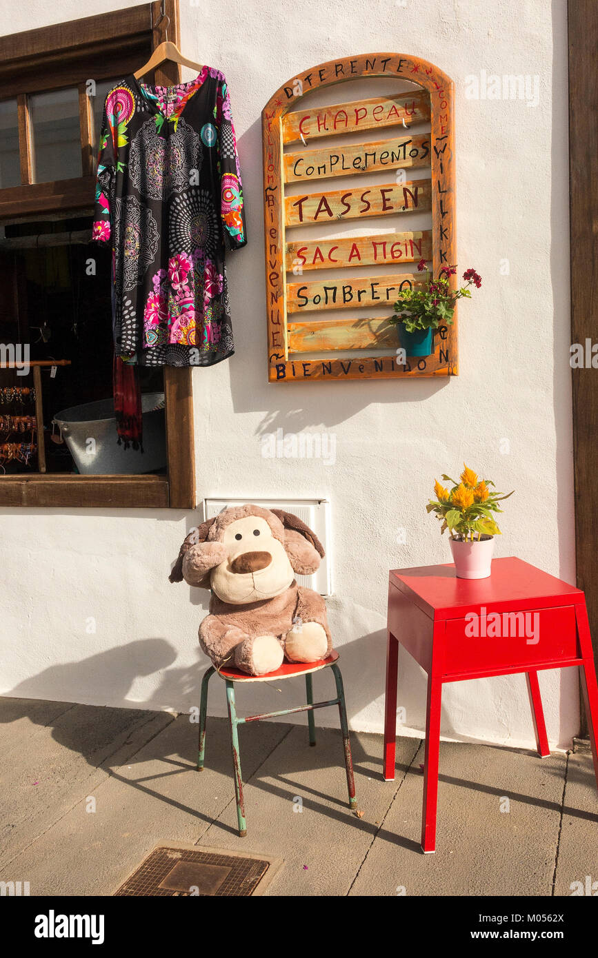 Display outside shop at Teguise Market, Lanzarote, Canary Islands Stock Photo