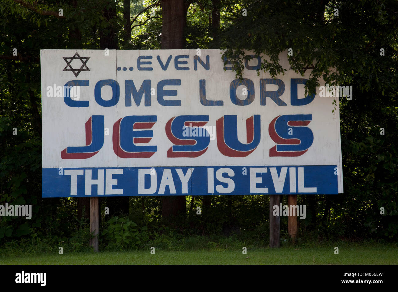 Jesus signs near Carrollton, Alabama Stock Photo