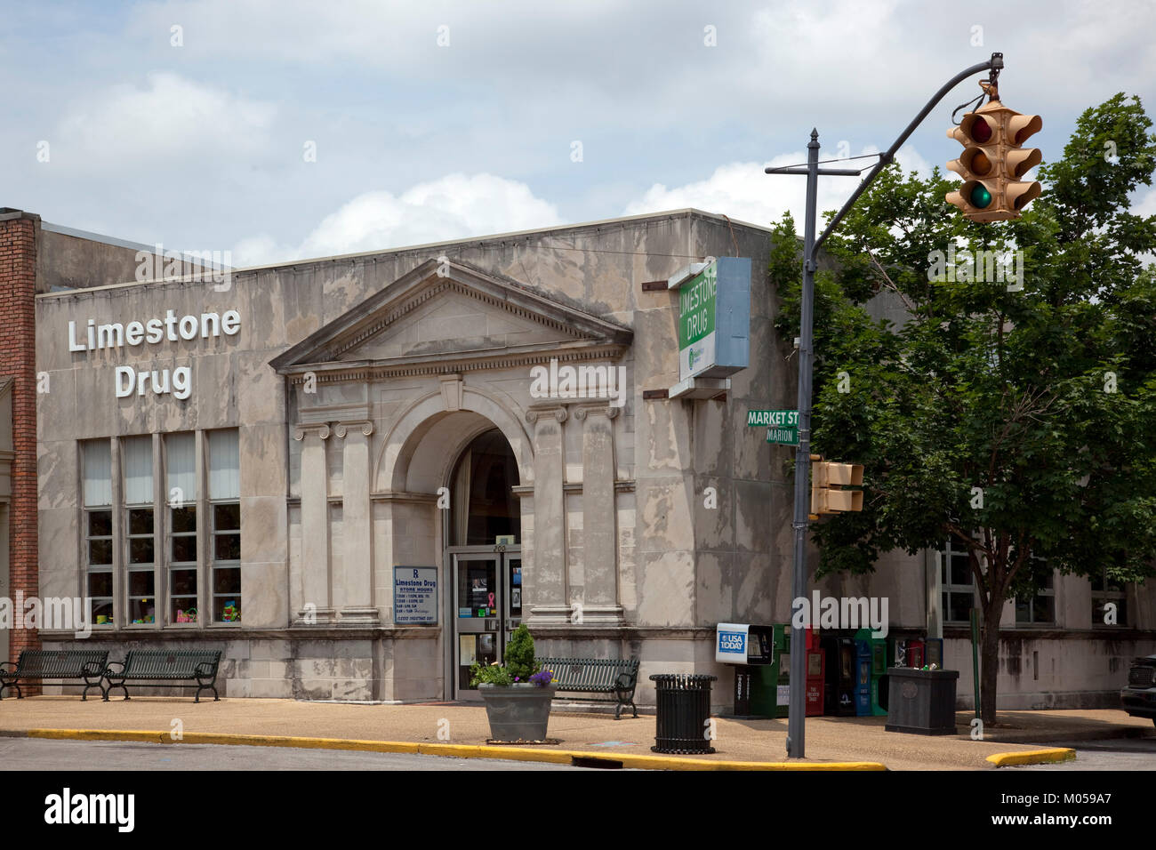 Limestone Drug Building Stock Photo