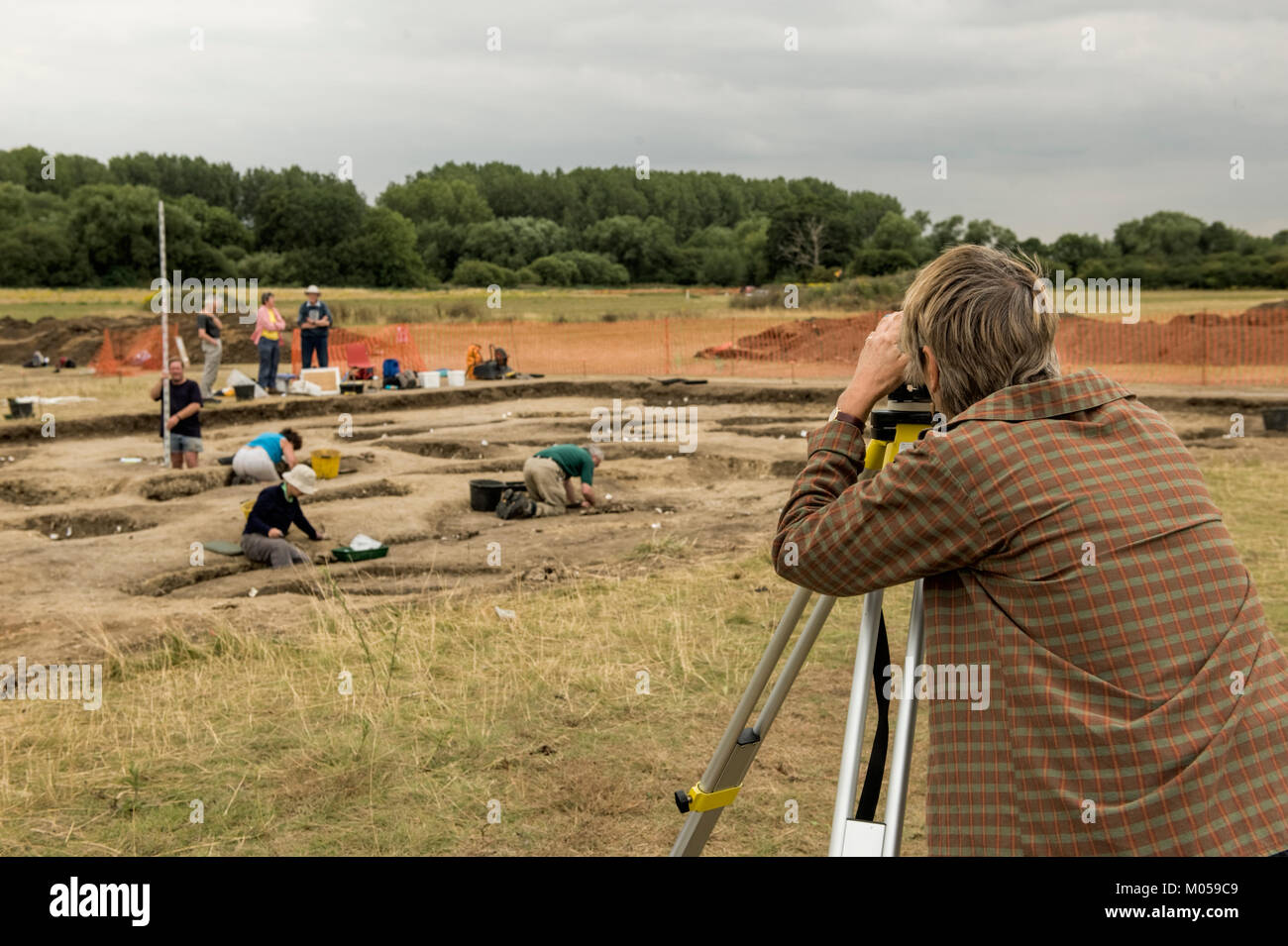 Archaeological excavation of Iron-Age site Stock Photo