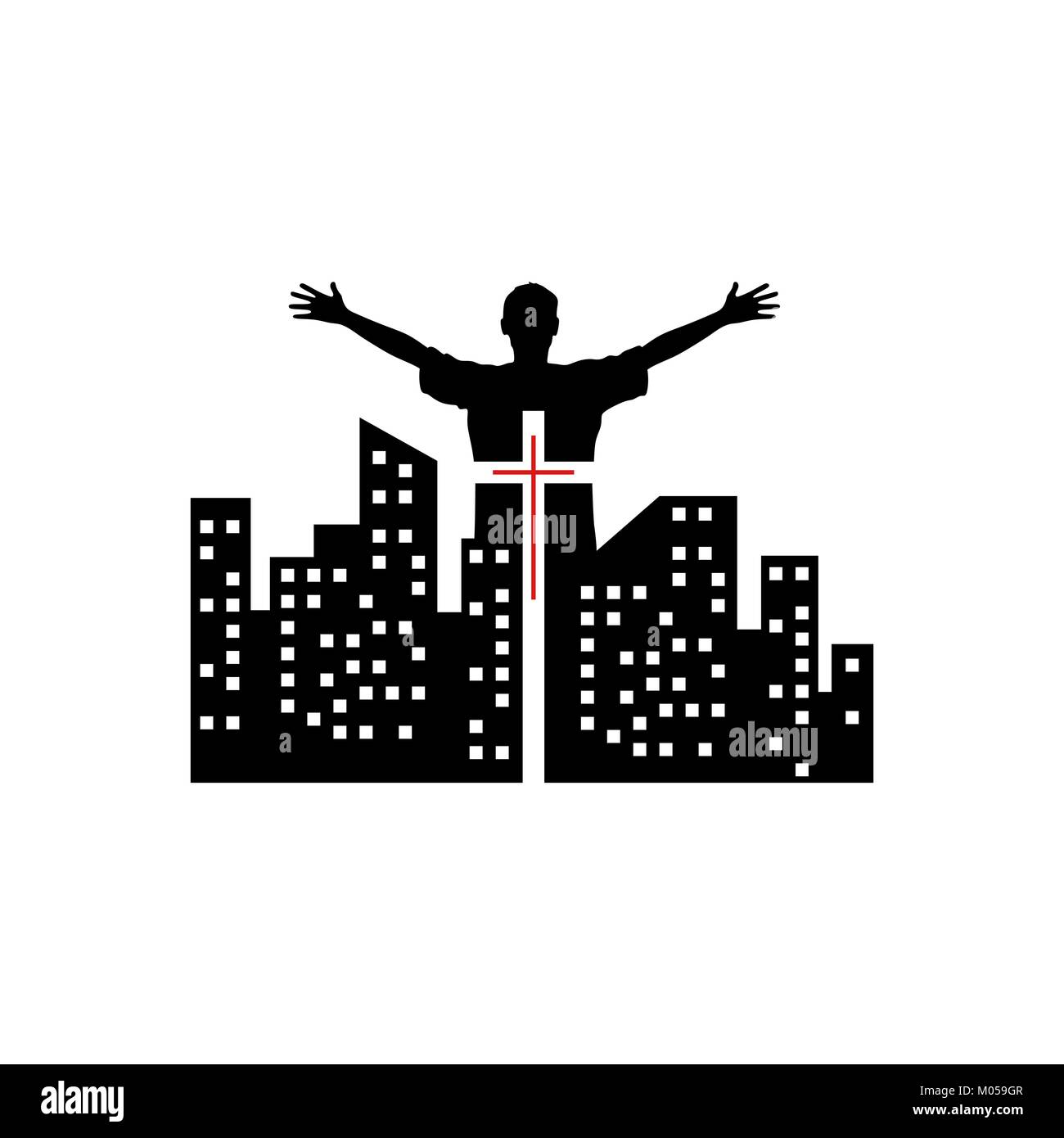 Christian Illustration Believer In Jesus Against The Background Of The