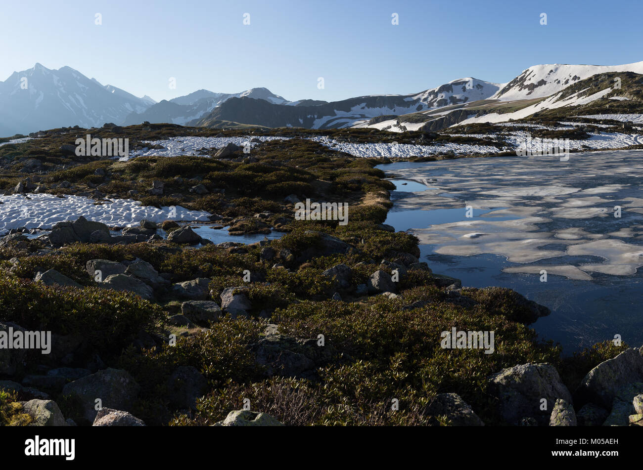 Mountain landscape of a calm idyllic place of nature Stock Photo - Alamy