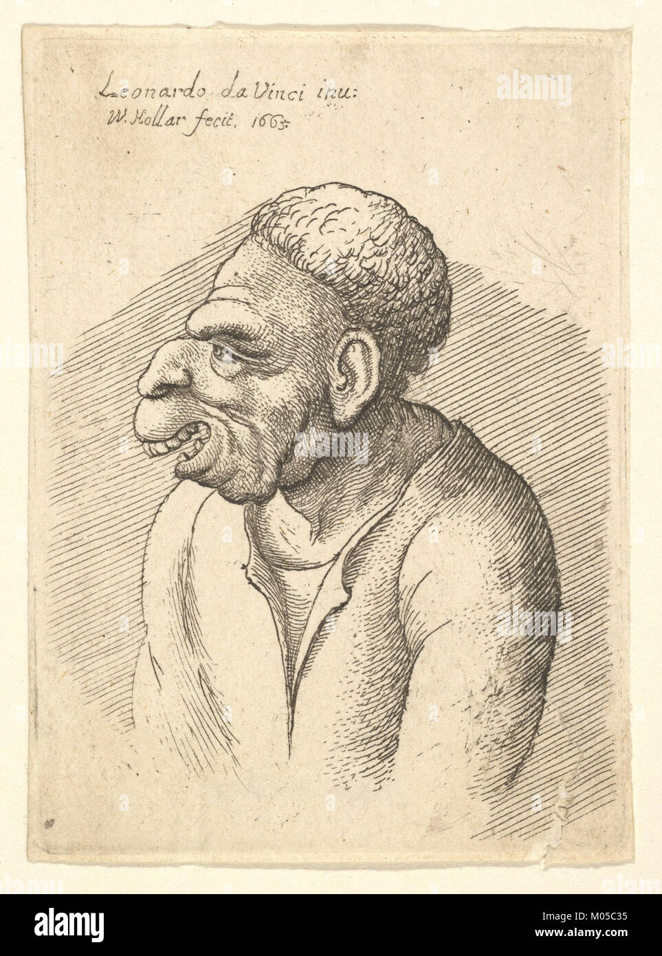 Bust Of A Manwith Hooked Nose Prominent Upper Lip Open Mouth And