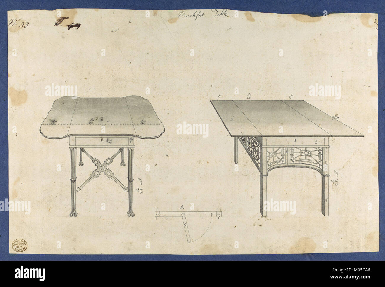 Breakfast Tables, from Chippendale Drawings, Vol. II MET DP118195 Stock Photo