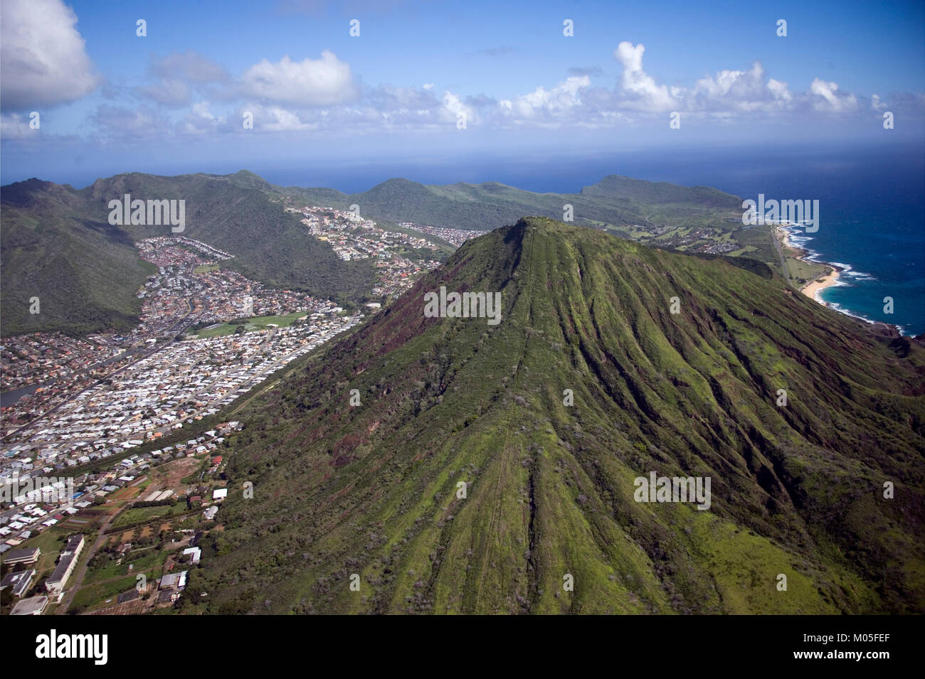 Aerial view of Honolulu, Hawaii Stock Photo