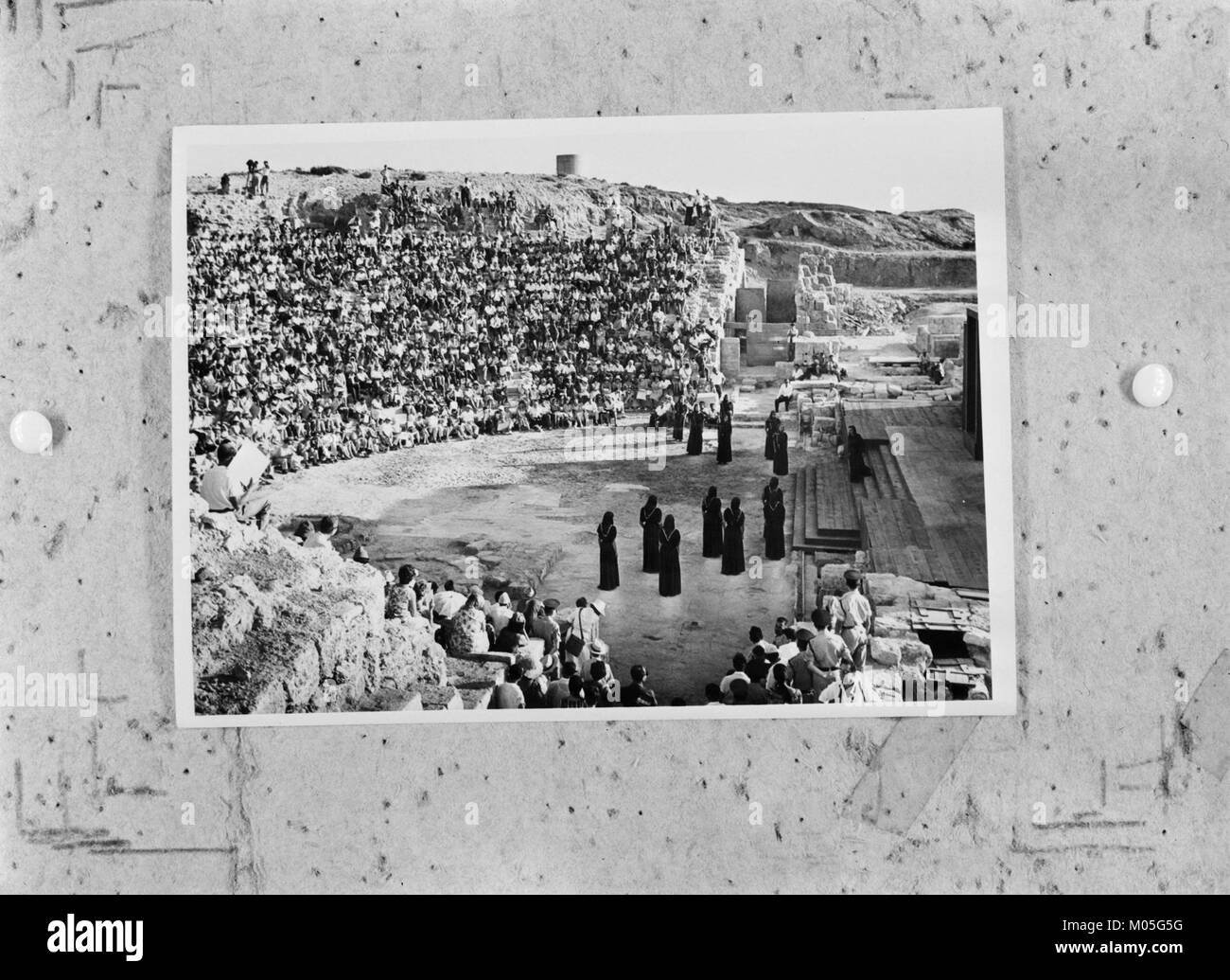 Caesarea. Het deels gereconstrueerde ampfitheater uit de romeinse tijd tijdens d, Bestanddeelnr 255-2658 Stock Photo