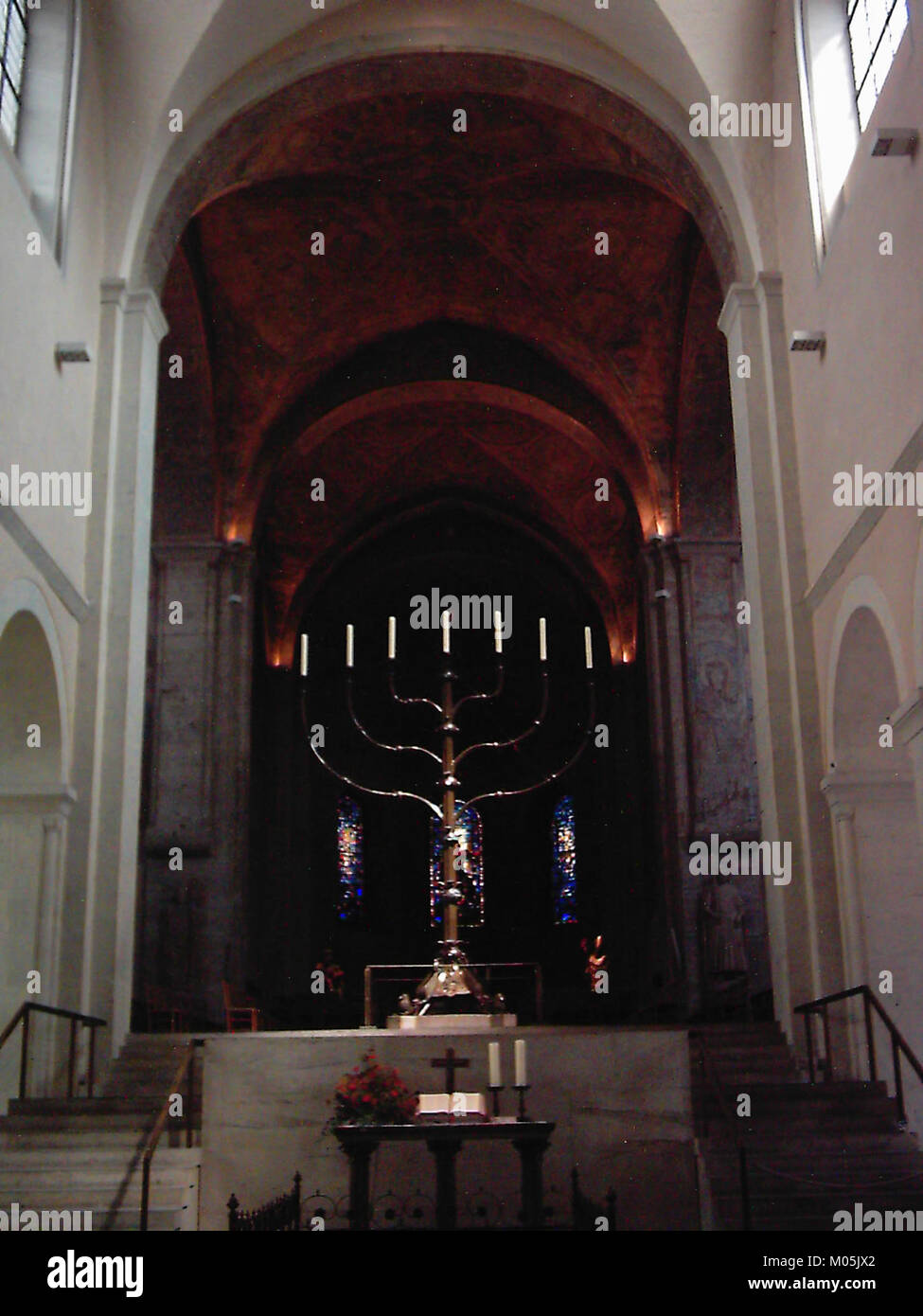 Braunschweig Dom St. Blasius is a historic cathedral in Germany, featuring the St. Blasius Leuchter, a significant religious artifact. Stock Photo