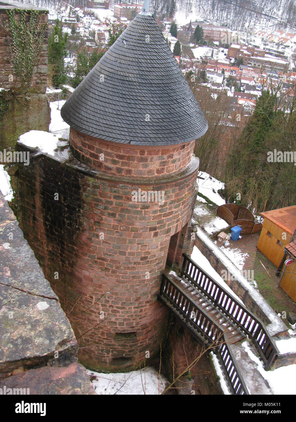 Burg Nanstein Treppenturm Stock Photo